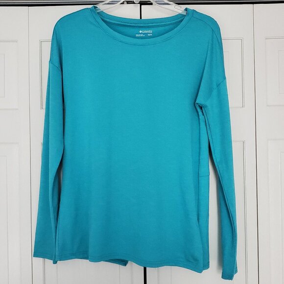 Columbia Split Back Teal Long Sleeve Shirt XS - Picture 1 of 10